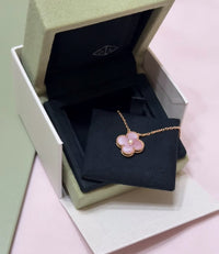 [Solara Jewelry]2025年クリスマス クローバー 15mm ダイヤモンド ロードナイト ネックレス
