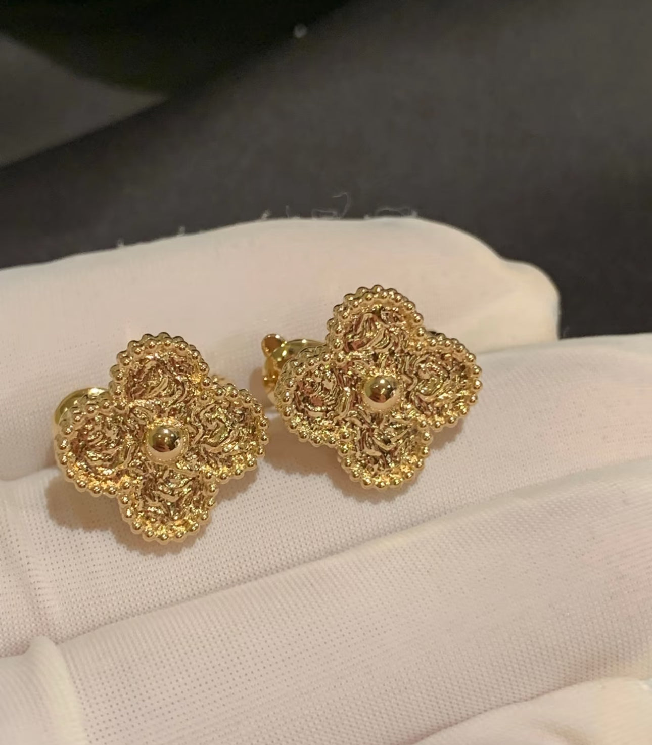 [Solara Jewelry]CLOVER MEDIUM 1 MOTIFS LAVA EARRINGS