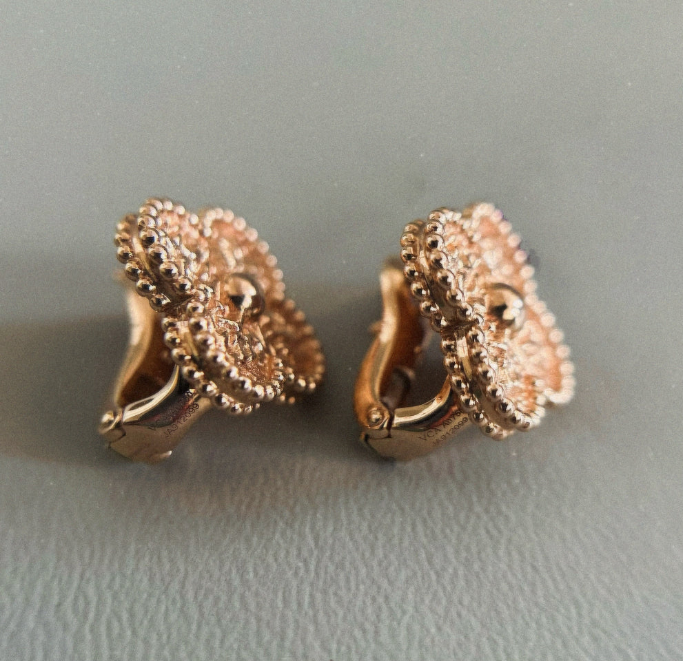[Solara Jewelry]CLOVER MEDIUM 1 MOTIFS LAVA EARRINGS