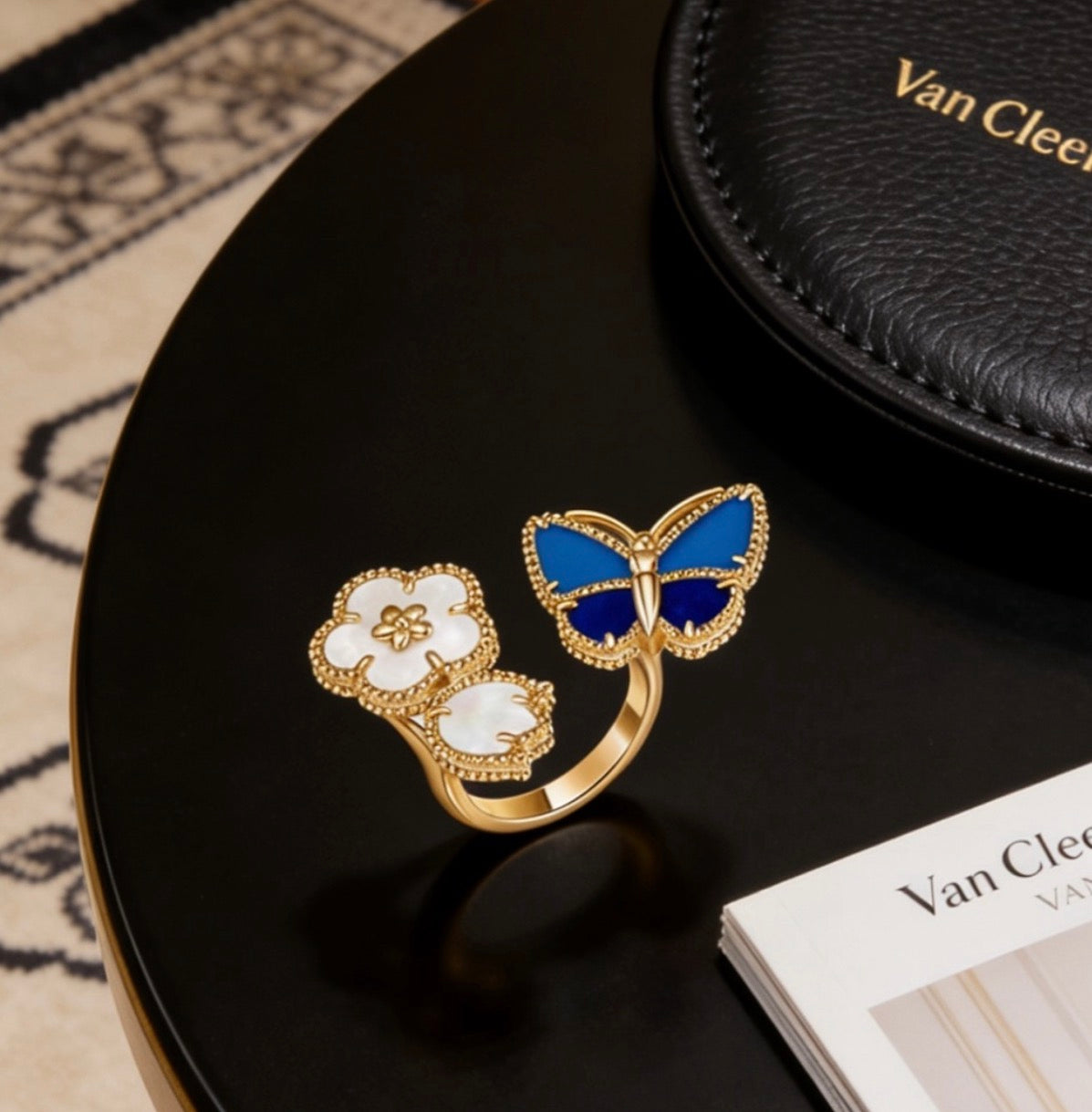 [Solara Jewelry]LUCKY 3 MOTIF GOLD RING