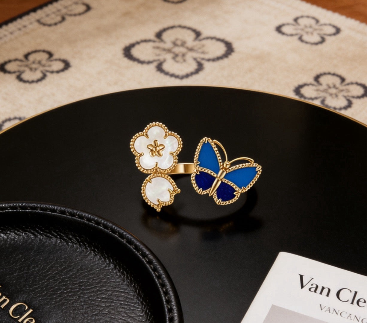 [Solara Jewelry]LUCKY 3 MOTIF GOLD RING