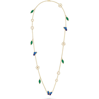 [Solara jewelry]LUCKY SPRING BUTTERFLY 15 FLOWER NECKLACE