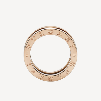 [Solara Jewelry]ZERO 1 TWO-BAND LOOPS AND BLACK CERAMIC PINK GOLD RING