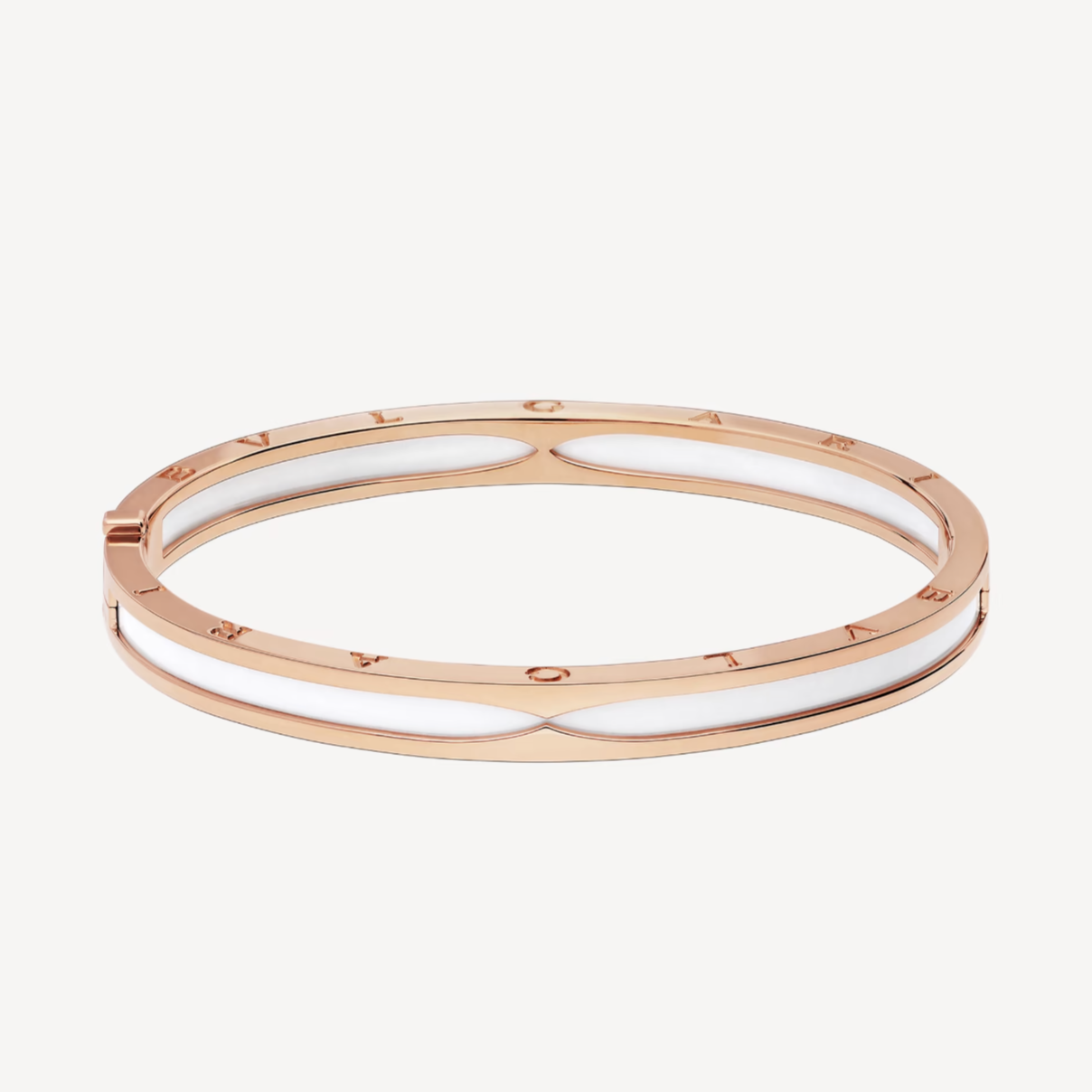 [Solara Jewelry]ZERO 1 PINK GOLD WITH WHITE CERAMIC BRACELET