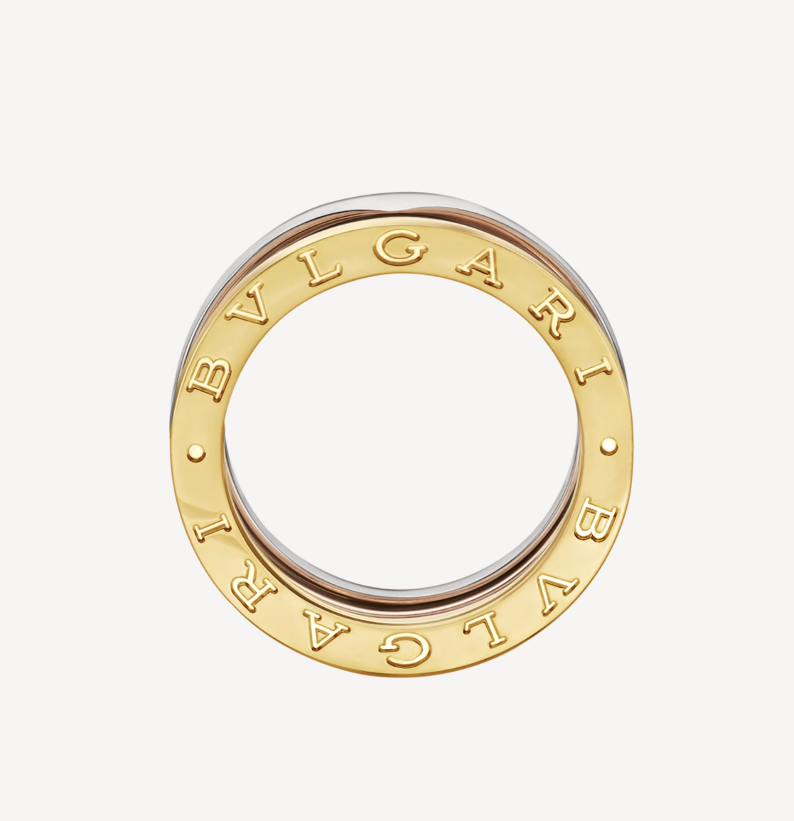 [Solara Jewelry]ZERO 1 THREE-BAND ROSE WHITE AND YELLOW RING