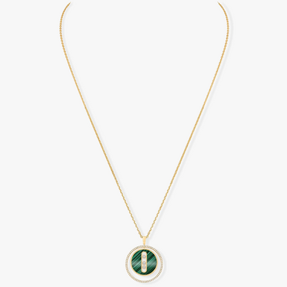 [Solara jewelry]LUCKY MOVE 3 DIAMOND MALACHITE GOLD DIAMOND NECKLACE