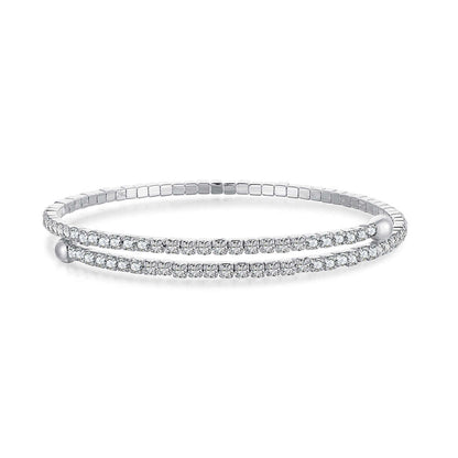 [Solara Jewelry]Row of Diamonds Round Fashion Bracelet