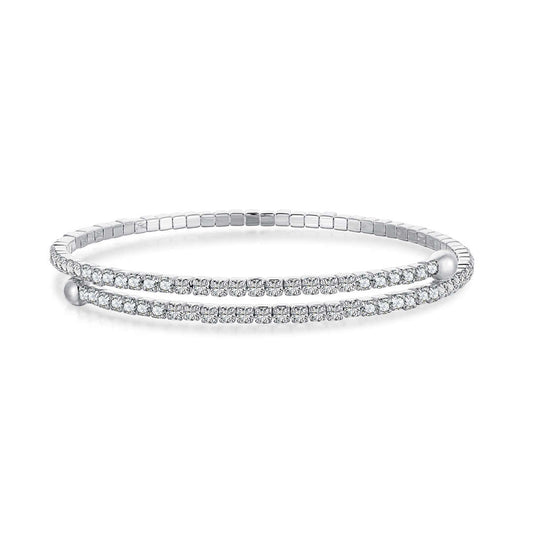 [Solara Jewelry]Row of Diamonds Round Fashion Bracelet