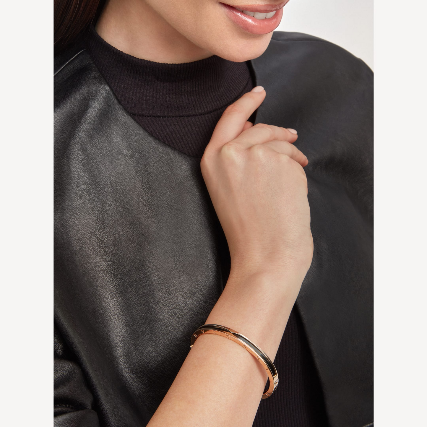[Solara Jewelry]ZERO 1 PINK GOLD WITH BLACK CERAMIC BRACELET
