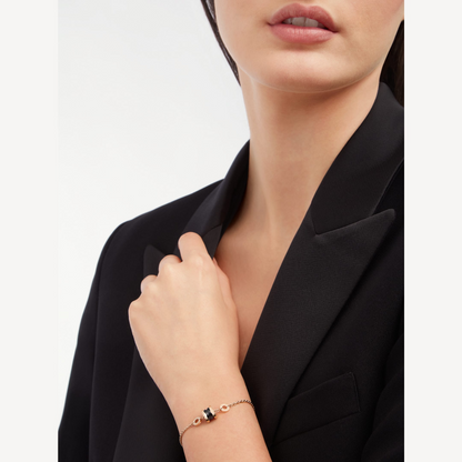 [Solara Jewelry]ZERO 1 SOFT PINK GOLD AND BLACK CERAMIC BRACELET