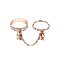 [Solara Jewelry]HM KELLY CLOCHETTE DOUBLE RING IN  WITH DIAMONDS