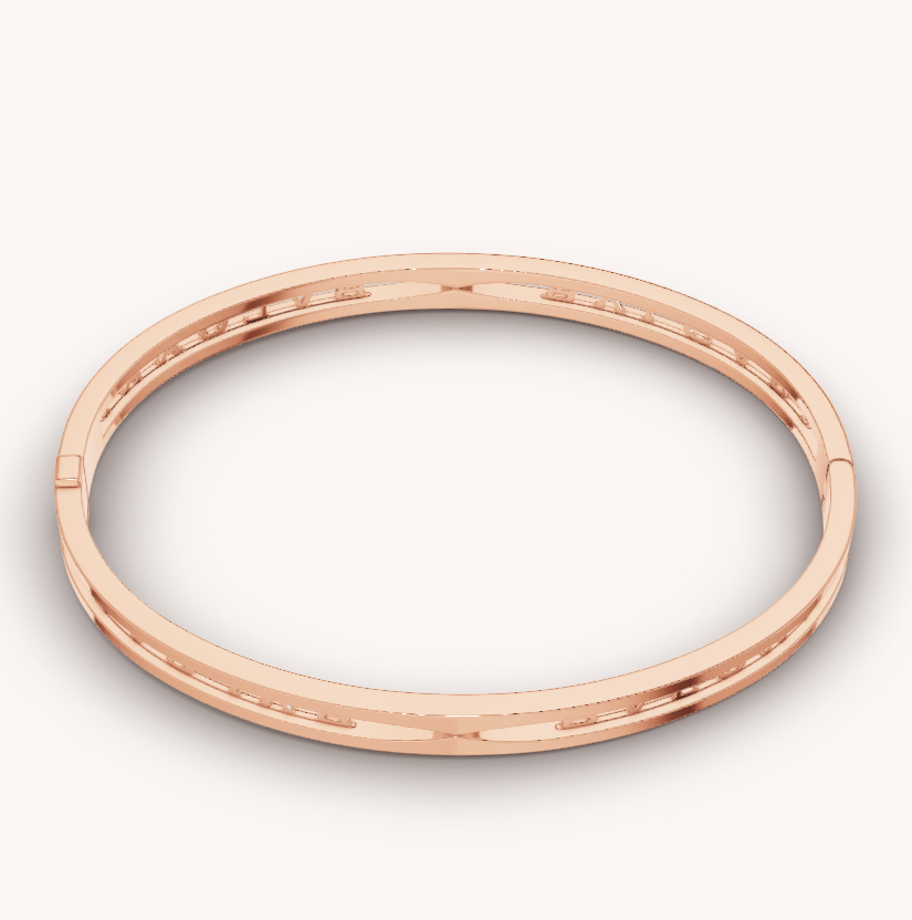 [Solara Jewelry]ZERO 1 SPIRAL LOGO PINK GOLD BRACELET