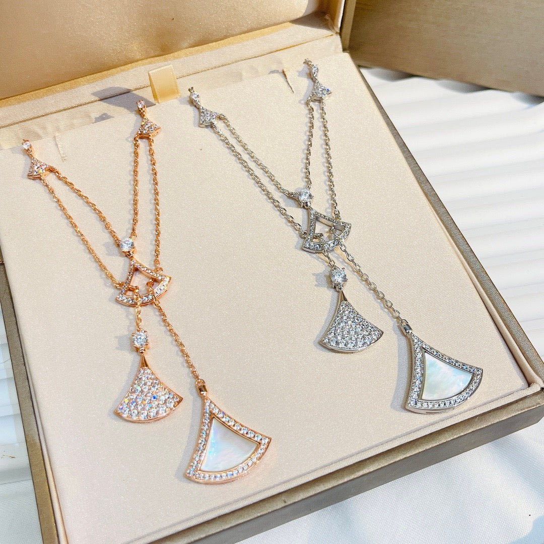 [Solara Jewelry]DREAM NECKLACE WHITE MOP FULL DIAMOND