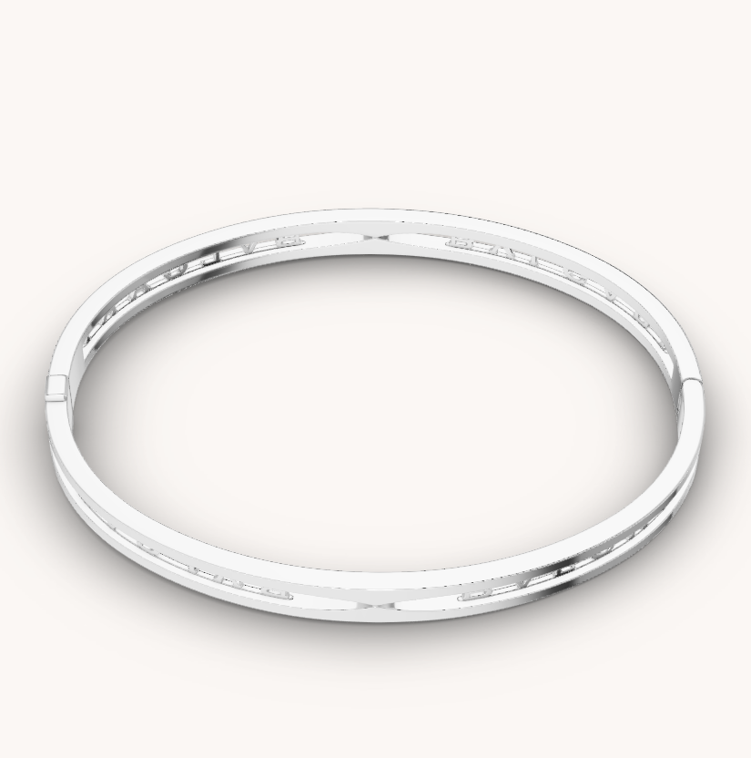 [Solara Jewelry]ZERO 1 SPIRAL LOGO SILVER BRACELET