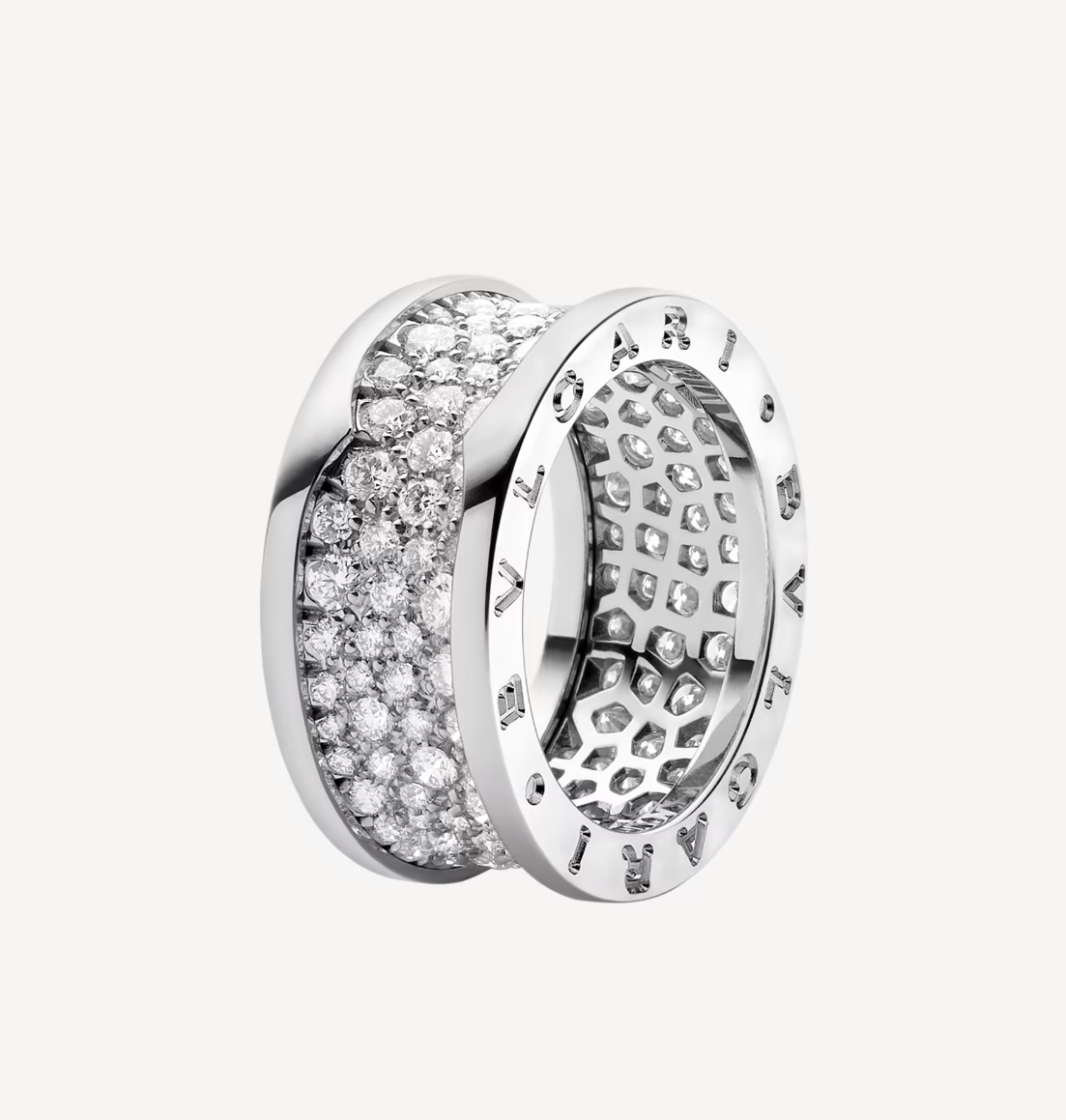 [Solara Jewelry]ZERO 1 WITH PAVED DIAMONDS ON THE SPIRAL RING