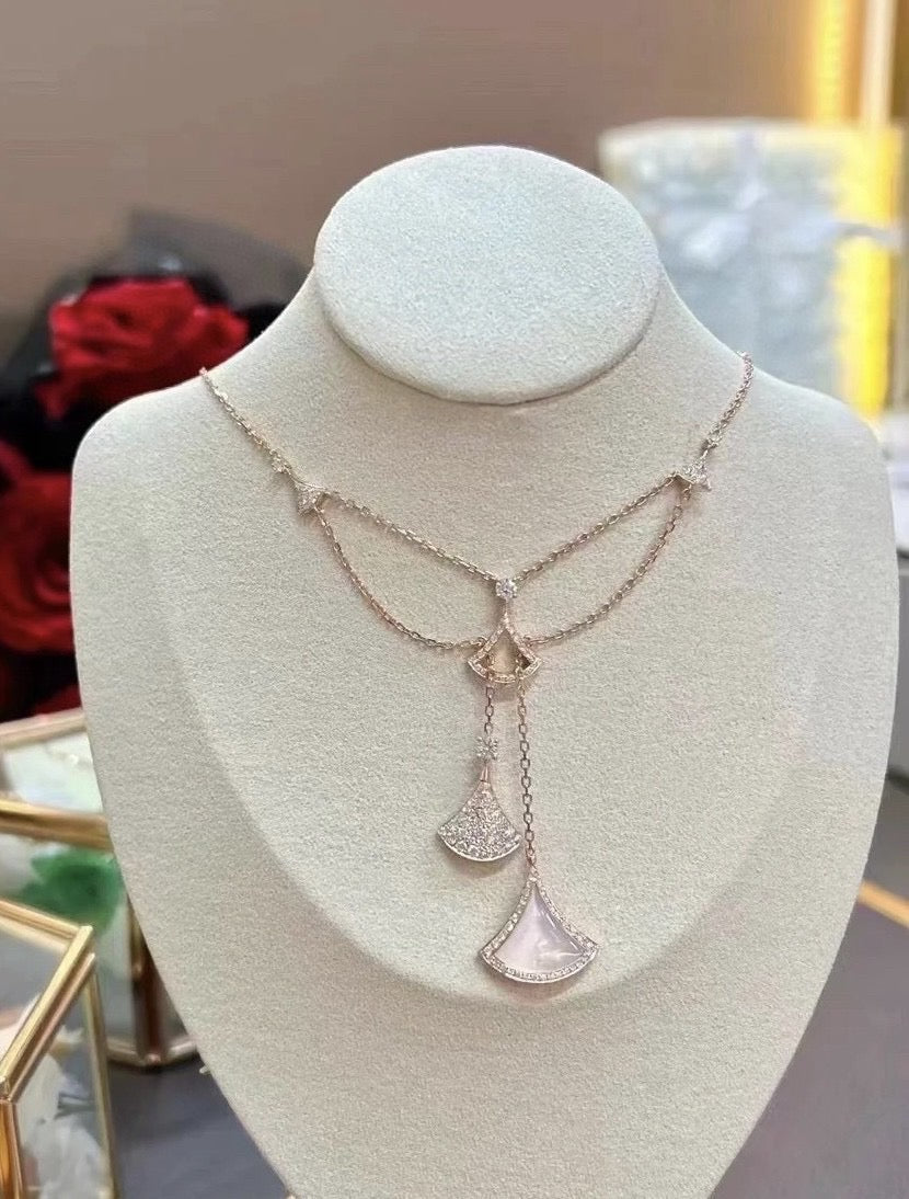 [Solara Jewelry]DREAM NECKLACE WHITE MOP FULL DIAMOND