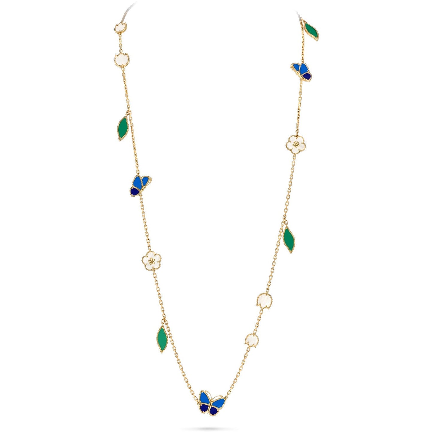 [Solara jewelry]LUCKY SPRING BUTTERFLY 15 FLOWER NECKLACE