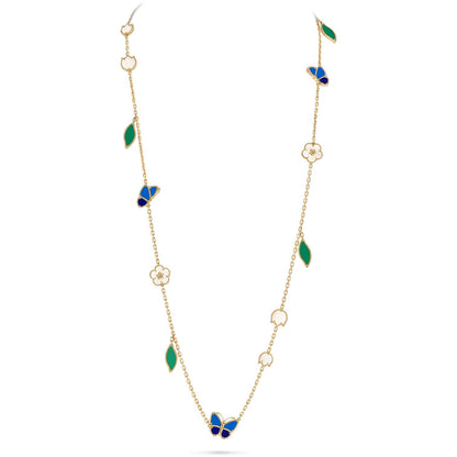 [Solara jewelry]LUCKY SPRING BUTTERFLY 15 FLOWER NECKLACE