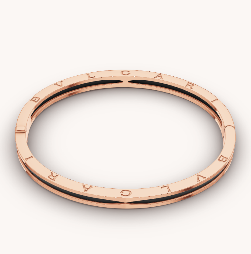 [Solara Jewelry]ZERO 1 PINK GOLD WITH BLACK CERAMIC BRACELET