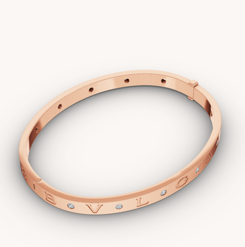 [Solara Jewelry]ZERO 1 PINK GOLD 12 DIAMONDS BRACELET