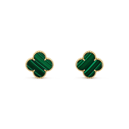 [Solara Jewelry]CLOVER MINI 9.5MM MALACHITE  EARRINGS