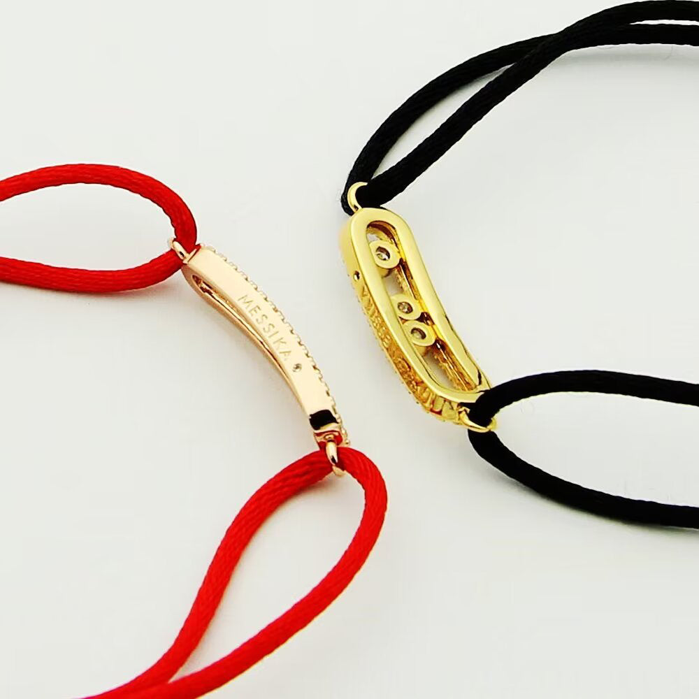 [Solara jewelry]Messika Care(s) pink cord pavé bracelet