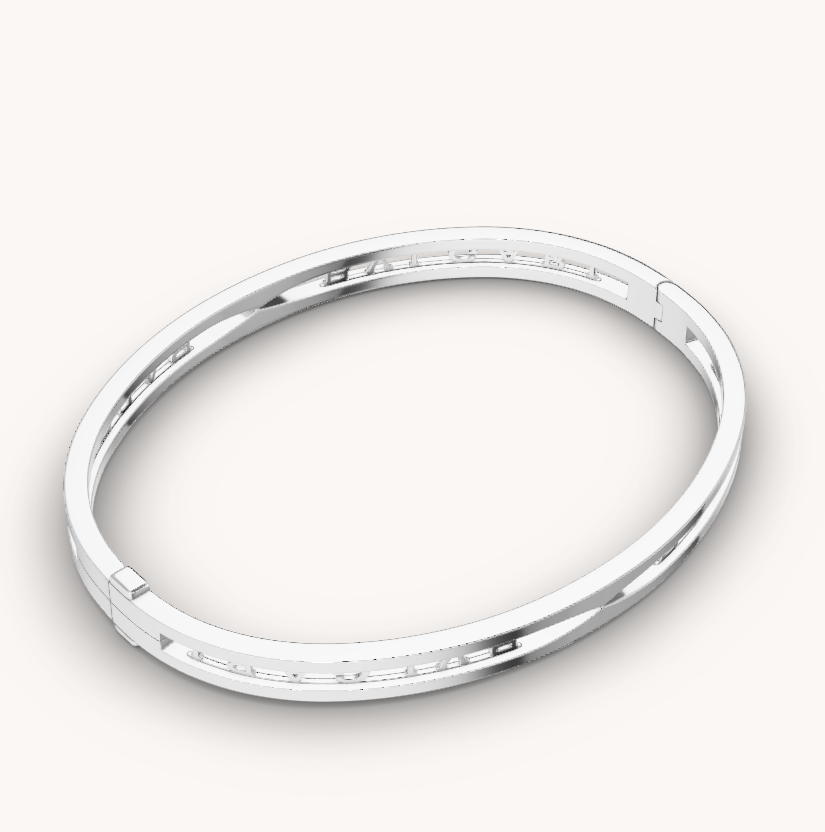 [Solara Jewelry]ZERO 1 SPIRAL LOGO SILVER BRACELET