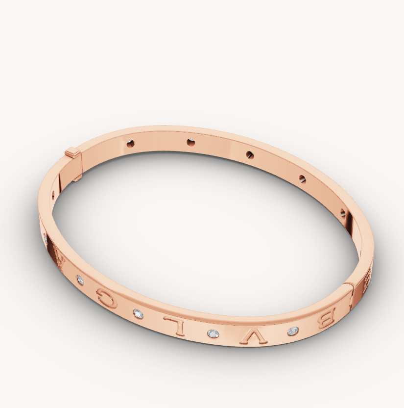 [Solara Jewelry]ZERO 1 PINK GOLD 12 DIAMONDS BRACELET