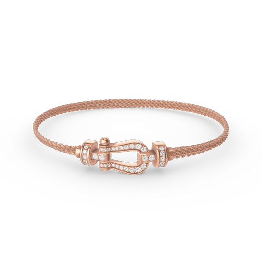 [Solara Jewelry]FORCE SMALL HORSESHOE  DIAMOND CHAIN ROPE BRACELET