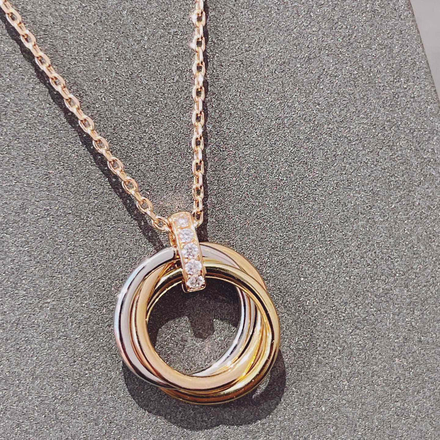 [Solara Jewelry]TRINITY NECKLACE GOLD  DIAMONDS