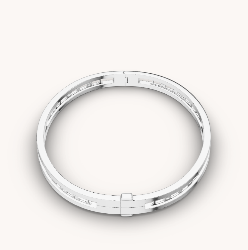 [Solara Jewelry]ZERO 1 SPIRAL LOGO SILVER BRACELET