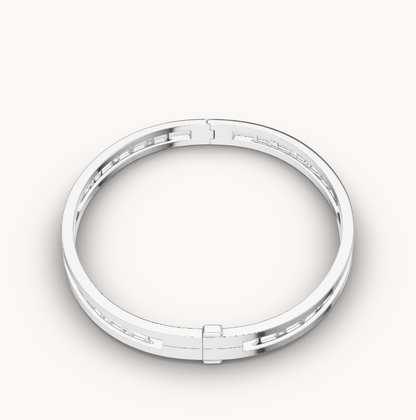 [Solara Jewelry]ZERO 1 SPIRAL LOGO SILVER BRACELET