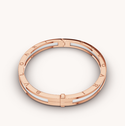 [Solara Jewelry]ZERO 1 PINK GOLD WITH WHITE CERAMIC BRACELET