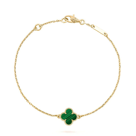 [Solara Jewelry]CLOVER BRACELET MALACHITE 1 MOTIF