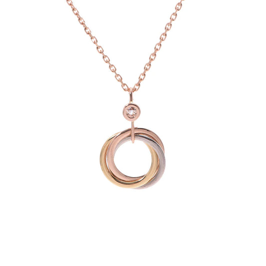 [Solara Jewelry]TRINITY SILVER GOLD PINK GOLD NECKLACE