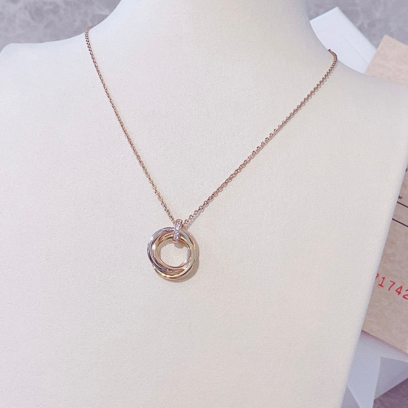 [Solara Jewelry]TRINITY NECKLACE GOLD  DIAMONDS