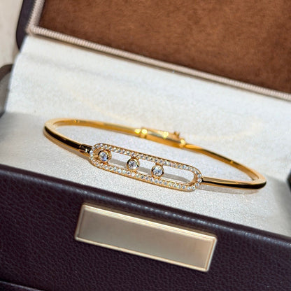 [Solara jewelry]Move Pavé Diamond Bangle Bracelet M