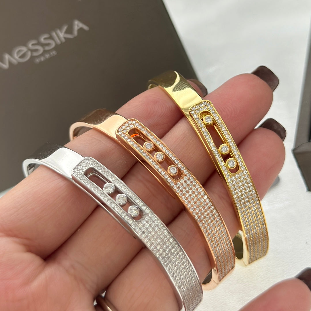 [Solara jewelry]Move Noa Rose Gold Pavé Diamond Bangle Bracelet