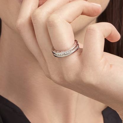 [Solara Jewelry]ZERO 1 ONE-BAND PAVED DIAMONDS ON THE SPIRAL RING