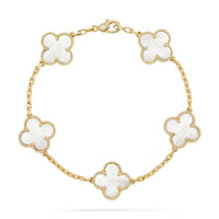 [Solara Jewelry]CLOVER 5 MOTIV WEISSES PERLMUTT-ARMBAND