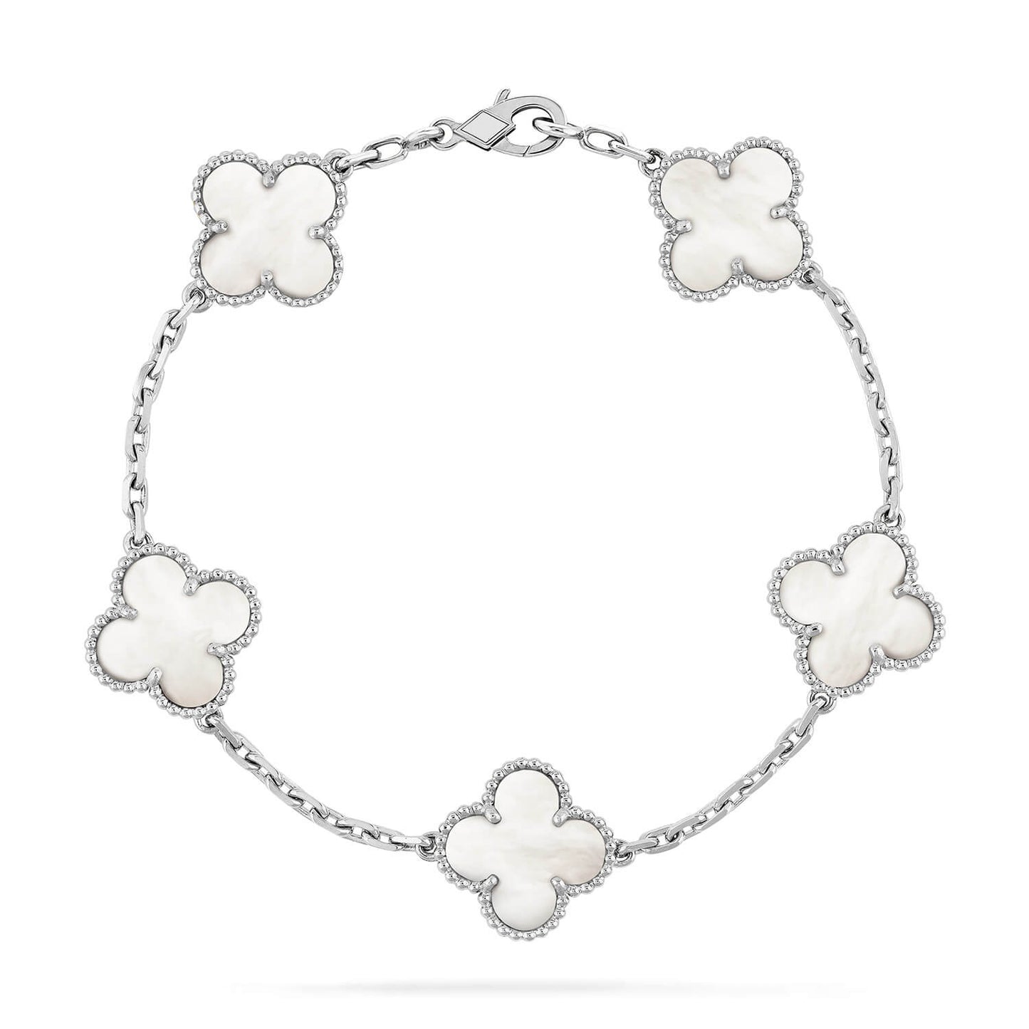 [Solara Jewelry]CLOVER SILVER MOP 5 MOTIF BRACELET