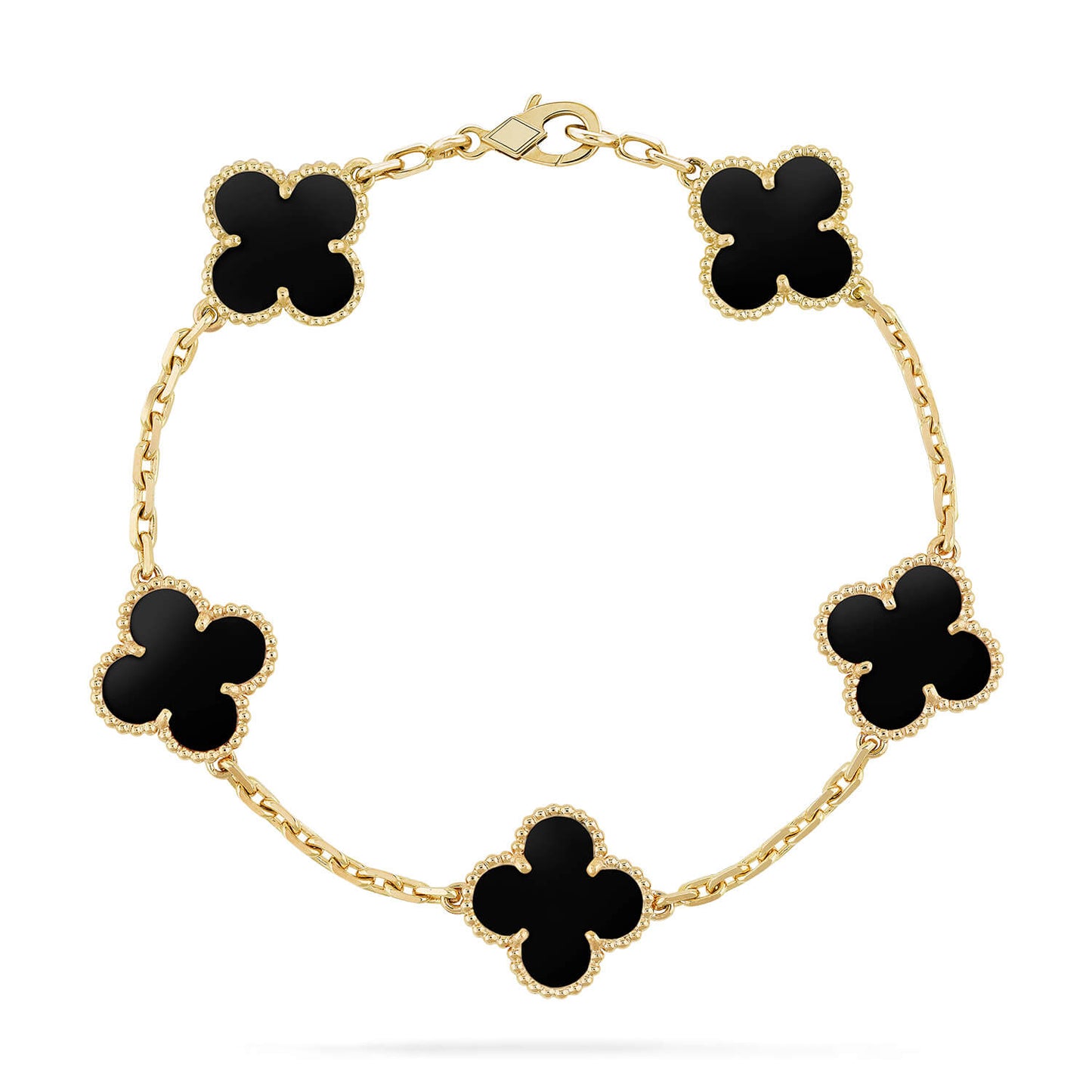 [Solara Jewelry]CLOVER  5 MOTIFS BLACK ONYX BRACELET