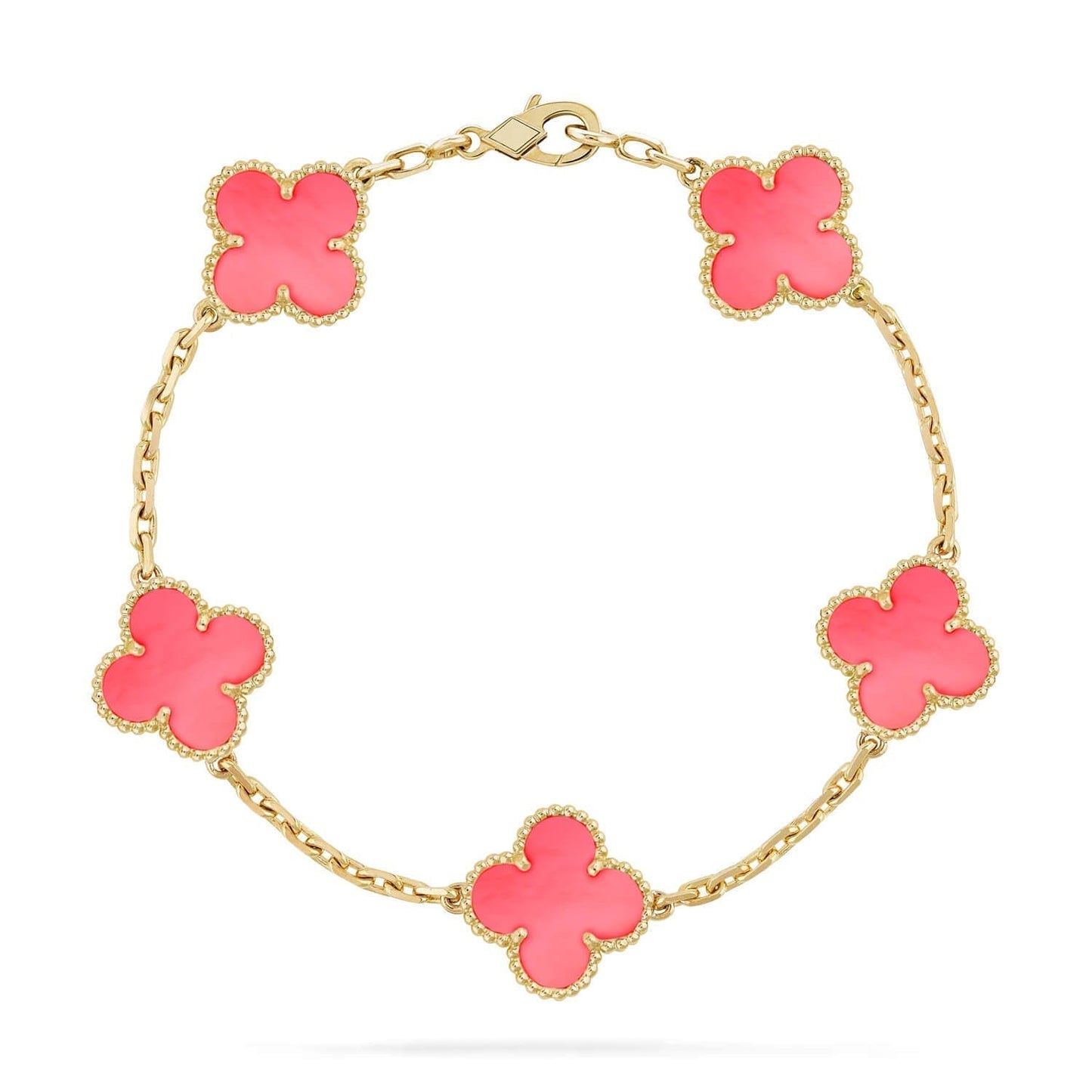 [Solara Jewelry]CLOVER 5 PINK MOP BRACELET