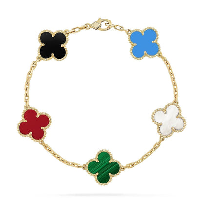 [Solara Jewelry]CLOVER 5 MOTIFS MULTICOLOR  BRACELET