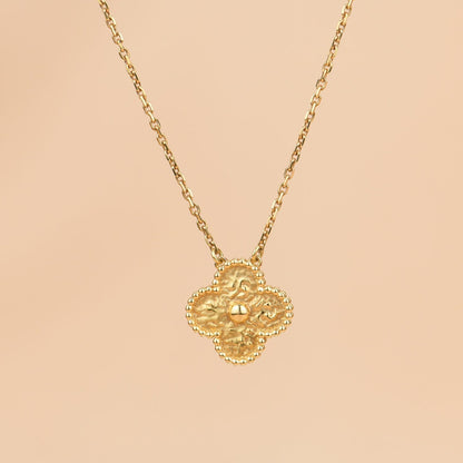 [Solara Jewelry]CLOVER 15MM  BRONZING NECKLACE