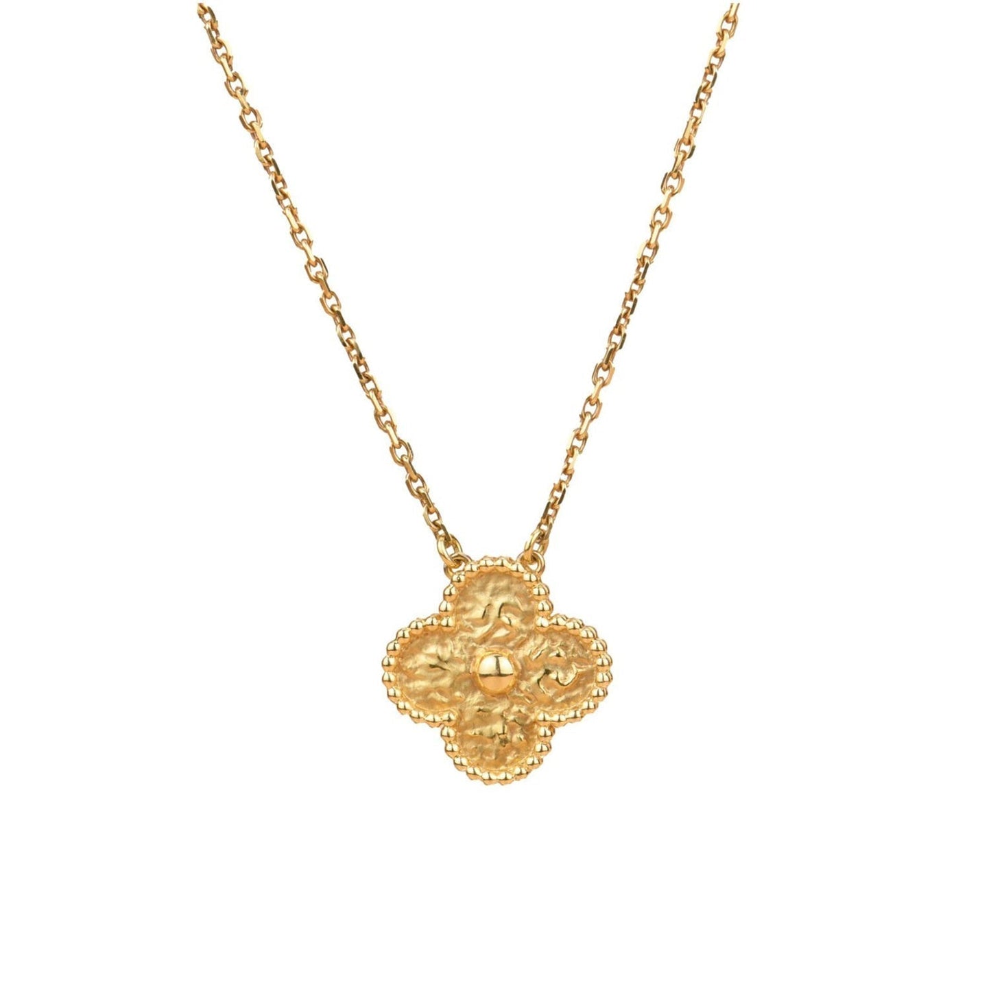 [Solara Jewelry]CLOVER 15MM  BRONZING NECKLACE