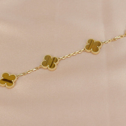 [Solara Jewelry]CLOVER  5 MOTIFS TIGER EYE BRACELET