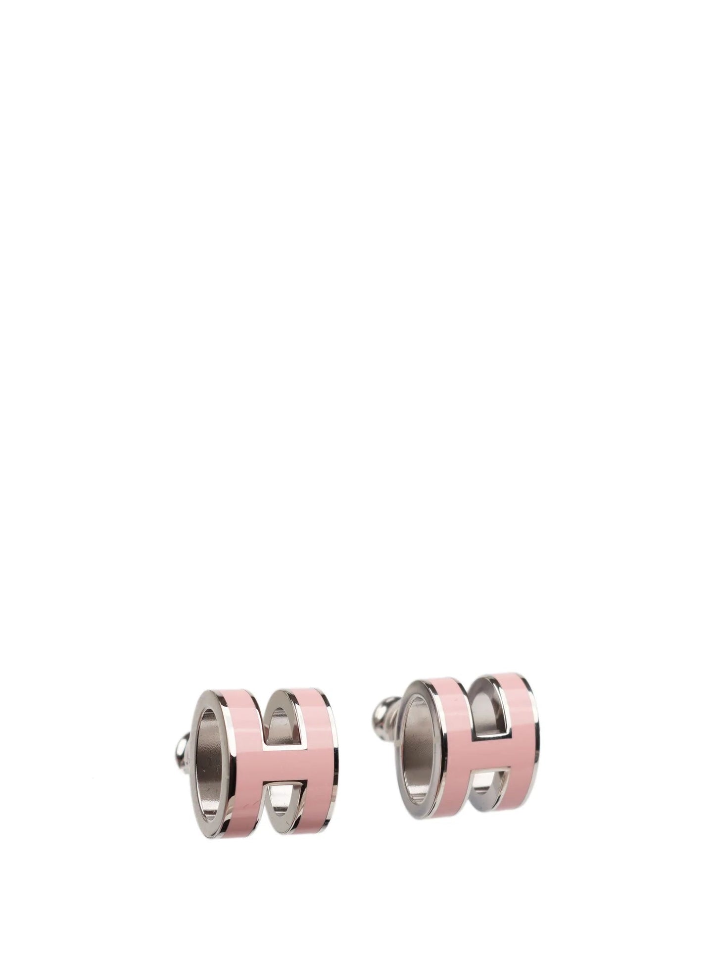 [Solara Jewelry]MINI POP H SILVER EARRINGS PINK