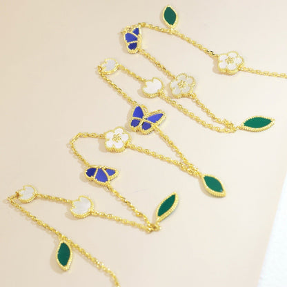 [Solara jewelry]LUCKY SPRING BUTTERFLY 15 FLOWER NECKLACE