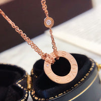 [Solara Jewelry]LOVE NECKLACE 16MM 2 DIAMONDS